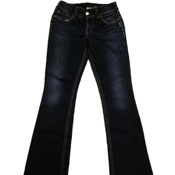SILVER Jeans Suki Women's W28/L32 dark wash stretch EUC - Picture 2 of 6